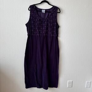Vintage purple corduroy dress midi